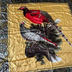 Vintage 80s Perry Ellis Silk Scarf with birds